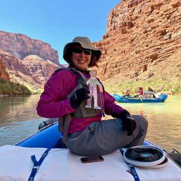 Nicole DeCrappeo rafts down the Colorado River through the Grand Canyon