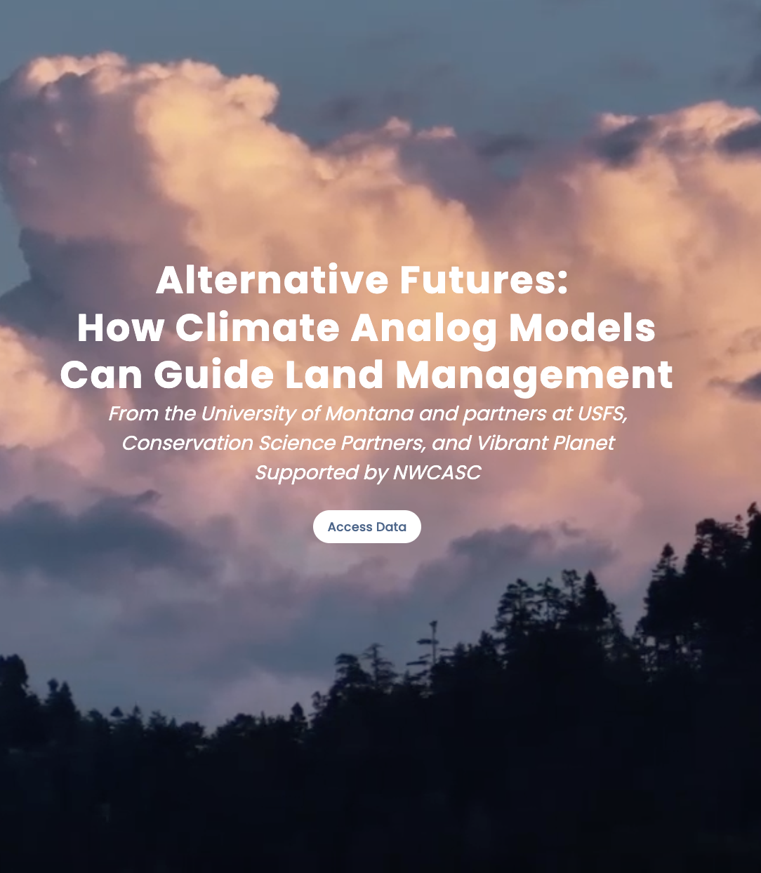 Screenshot of vegetation futures data story